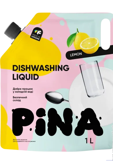 Pina засіб д/миття посуду дой-пак 1л Lemon